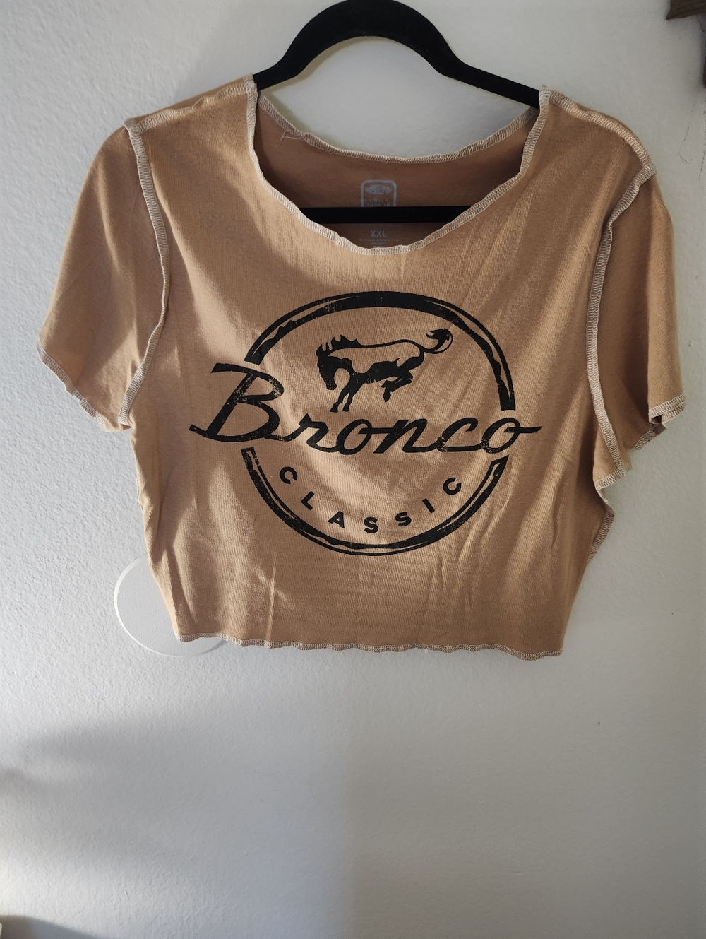 Ford Bronco Classic Cropped Tee - Tan